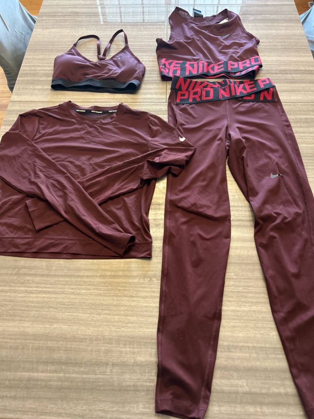 Nike Burgundy Pro Performance Set - Maroon Activewear